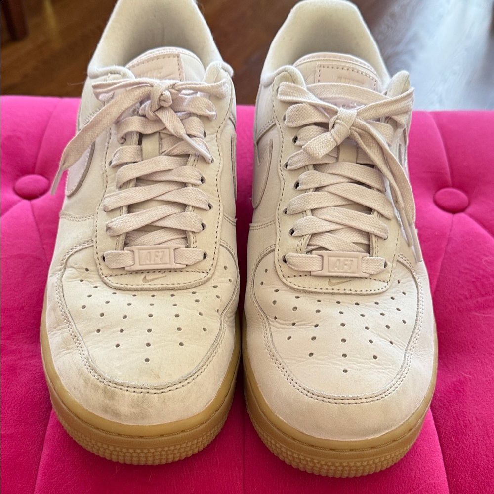 Nike Air Force Light Pink/Rose Athletic Shoes with Gum Sole